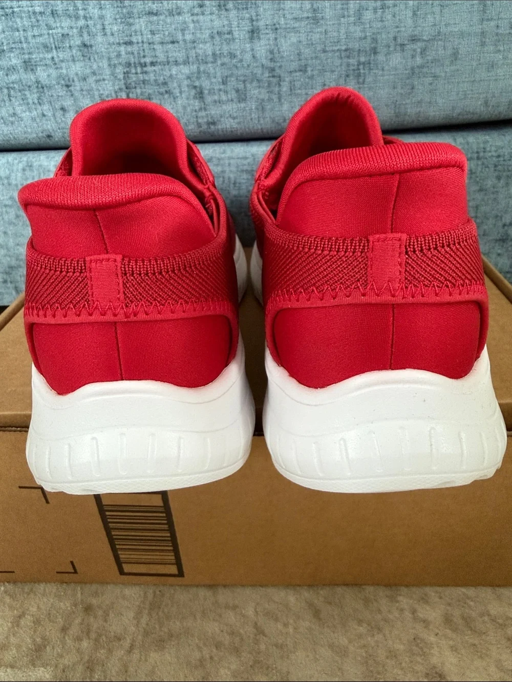 Skechers Women's Squad Chaos Red Knit Lace-Up Sneakers